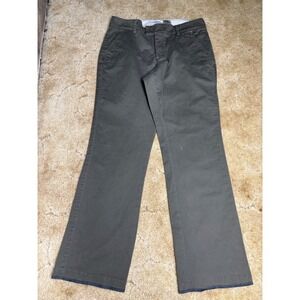 Dockers Jaelynn Pant Olive Green Mid Rise Curvy Straight Leg Size 12 Med